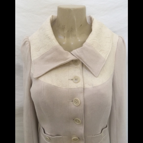 Free People Size 8 Beige/Cream Knit Sweater Jacket - Picture 2 of 8